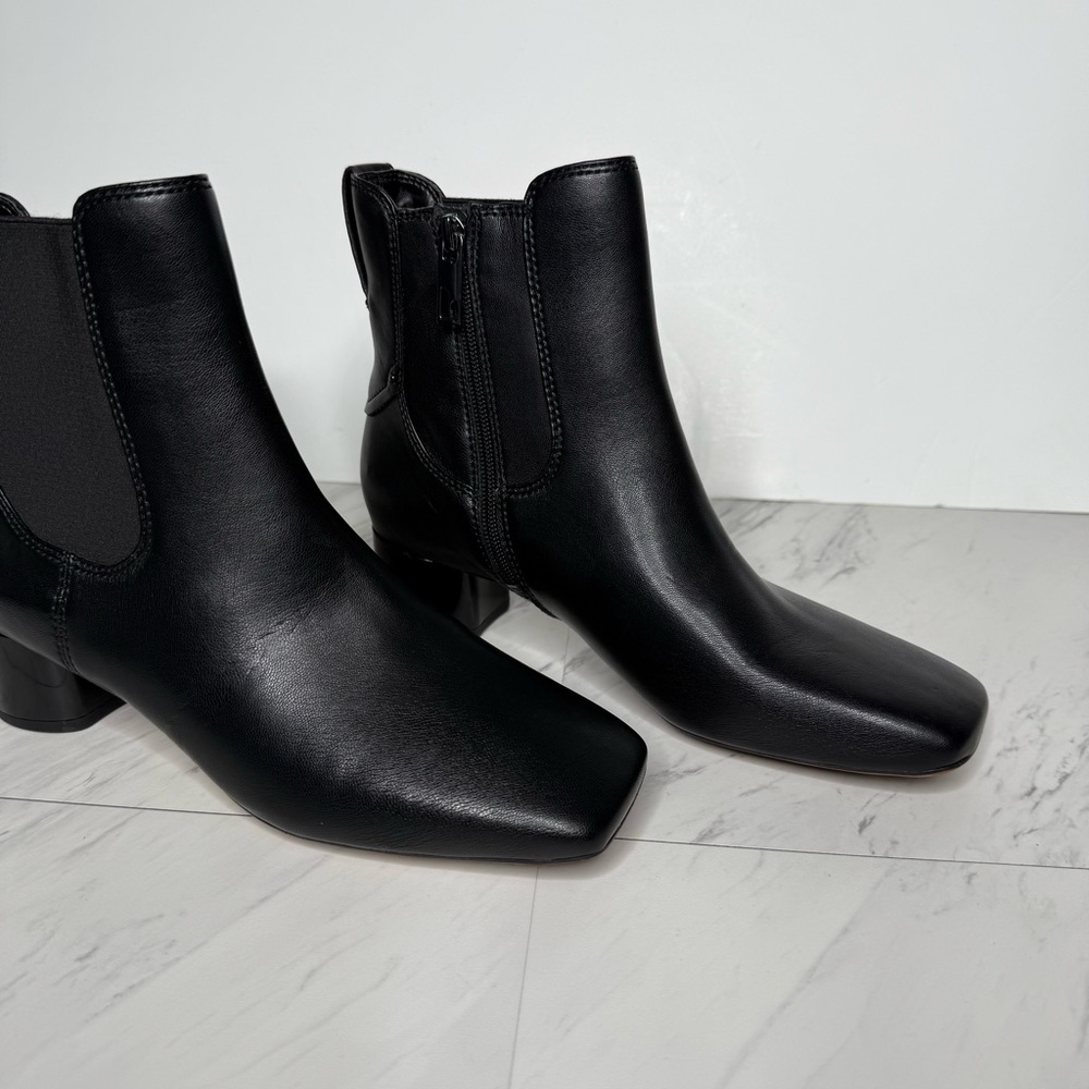 Franco Sarto Nellie Black Chelsea Heeled Bootie 8M - Picture 9 of 14